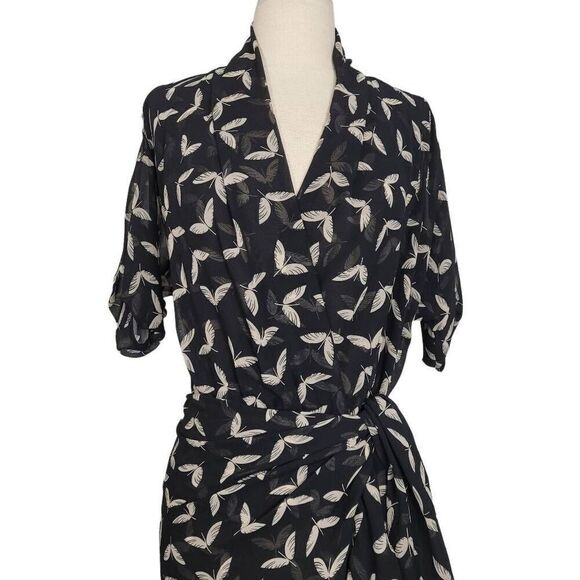 Rare Byron Lars Beuty Mark Black Chiffon Fairy Tunic Top Sz 4 Button Tie Front - Picture 2 of 11